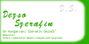 dezso szerafin business card